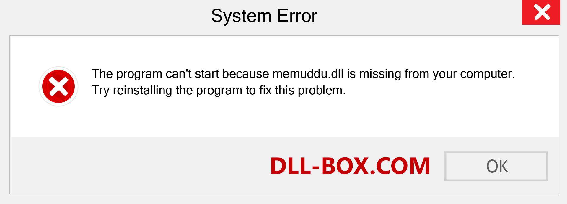  memuddu.dll file is missing?. Download for Windows 7, 8, 10 - Fix  memuddu dll Missing Error on Windows, photos, images